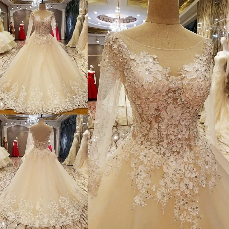 Backlake Robe de mariage 2018 кружевное платье длиной до пола кружевные свадебные платья из