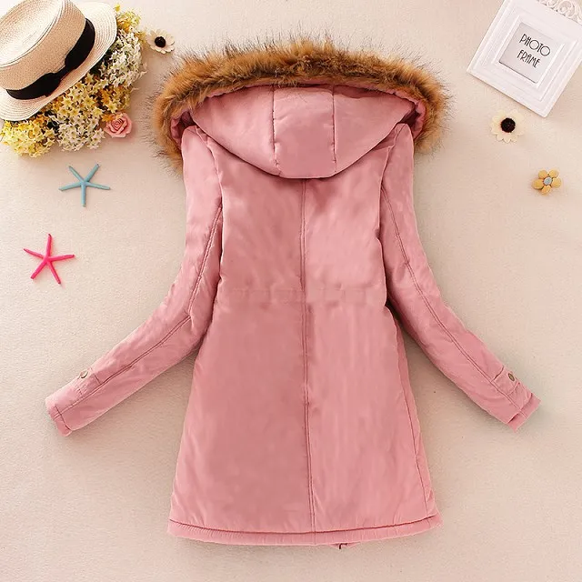 Danjeaner New Parkas Female Women Winter Coat Thickening Cotton Winter Jacket Women Outwear Slim Parkas for Women Winter