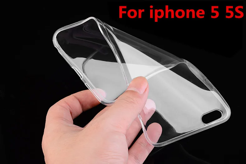 

Full Protect TPU Silicone Case For iPhone 5 5s Transparent Back Cover