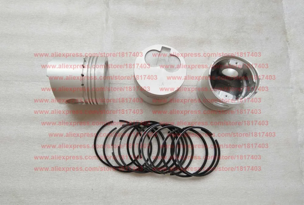 Piston + Piston ring, Mahindra Fengshou tractor's NJ385 engine (swirl