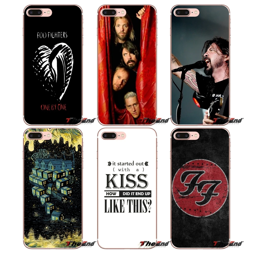 

For Samsung Galaxy S3 S4 S5 MINI S6 S7 edge S8 S9 Plus Note 2 3 4 5 8 Soft Transparent Cases Covers Foo Fighters