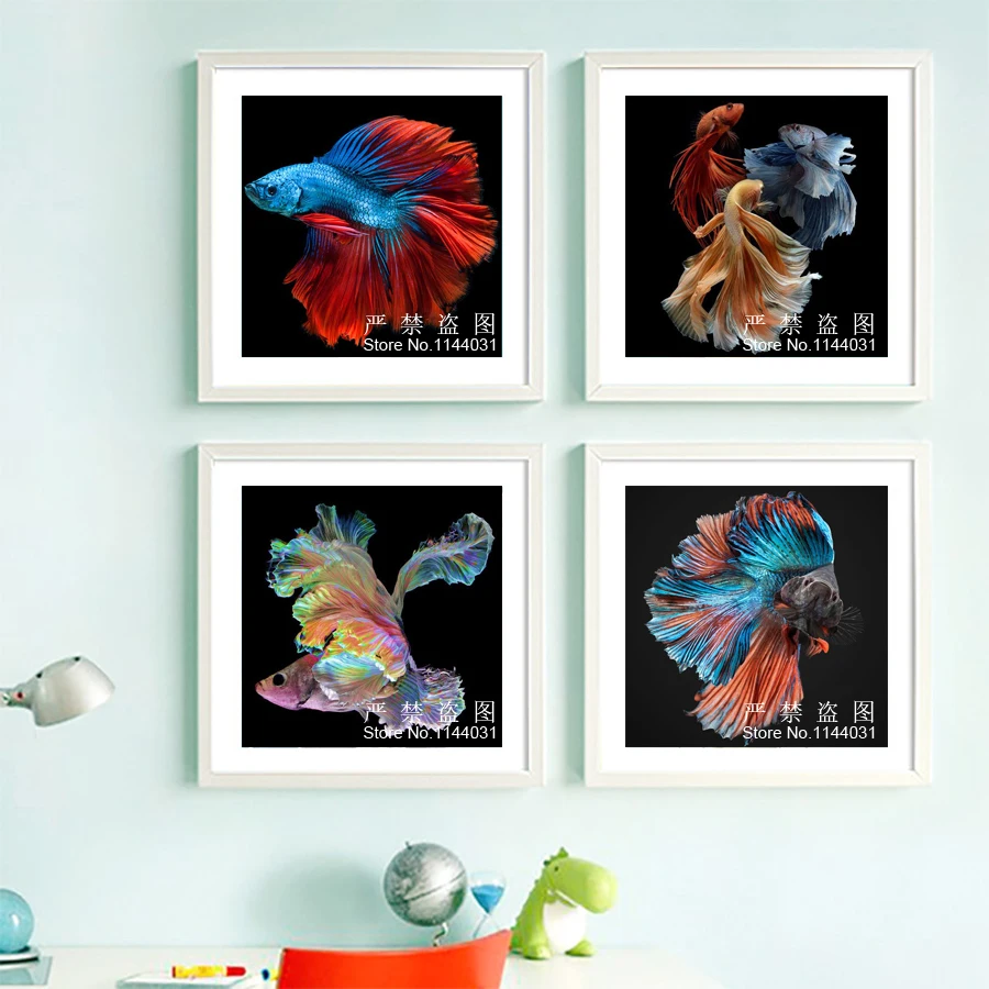 

Needlework Colorful fish picture Cross Stitch Full diamond mosaic diy 5d diamond painting Home decor gift animal