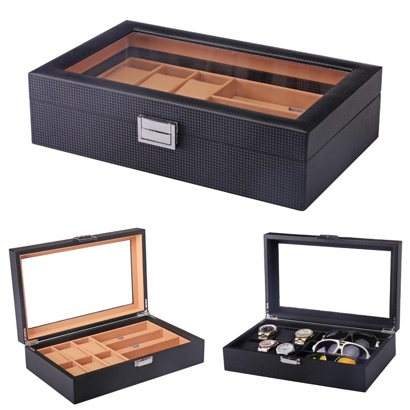 

6+3 Grids Watch Box Clock Box Watch Case Jewellery Box Jewellery organizer Jewelry Holde for Glasses and watches