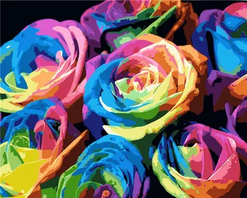 

HQ Frameless blue flower Picture Painting By Numbers Modern Flower Home Decor For Living Room Hand Unique Gifts Picture Wall Art