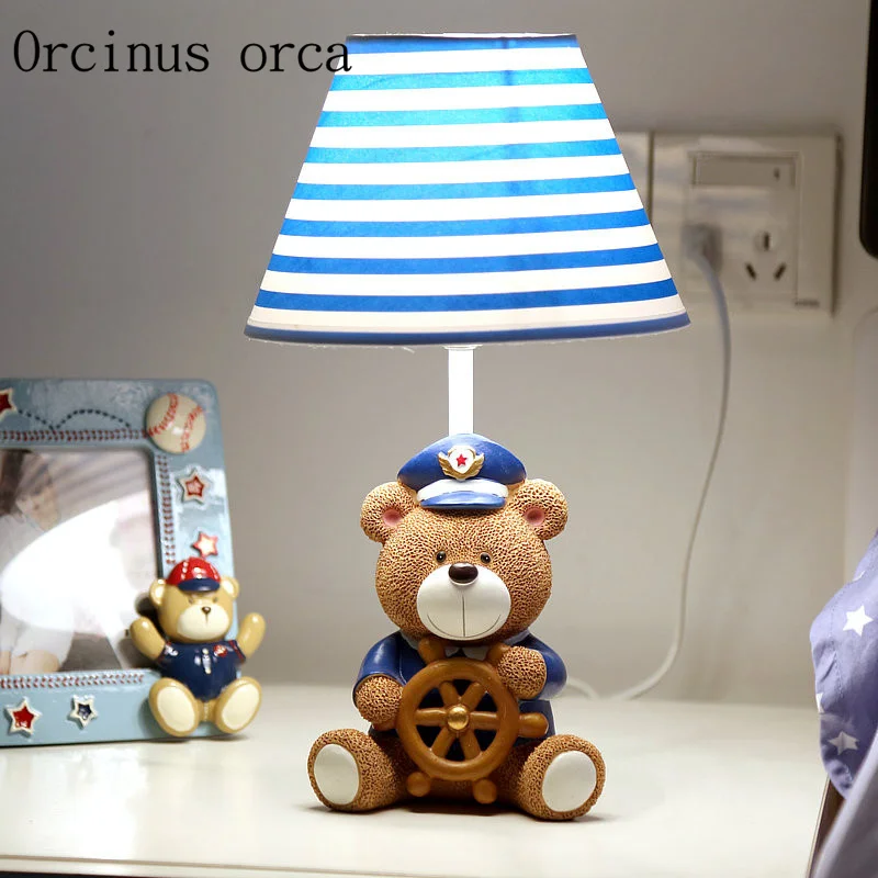 

Cartoon creative Altman table lamp boy bedroom children's room lamp blue LED Superman decorative table lamp