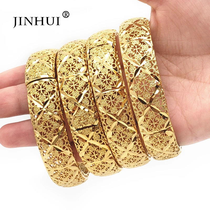 New Fashion lady Luxury Gold Color Jewelry Bangles Ethiopian African Women Dubai Bracelet Party wedding Gifts bridal Ramadan