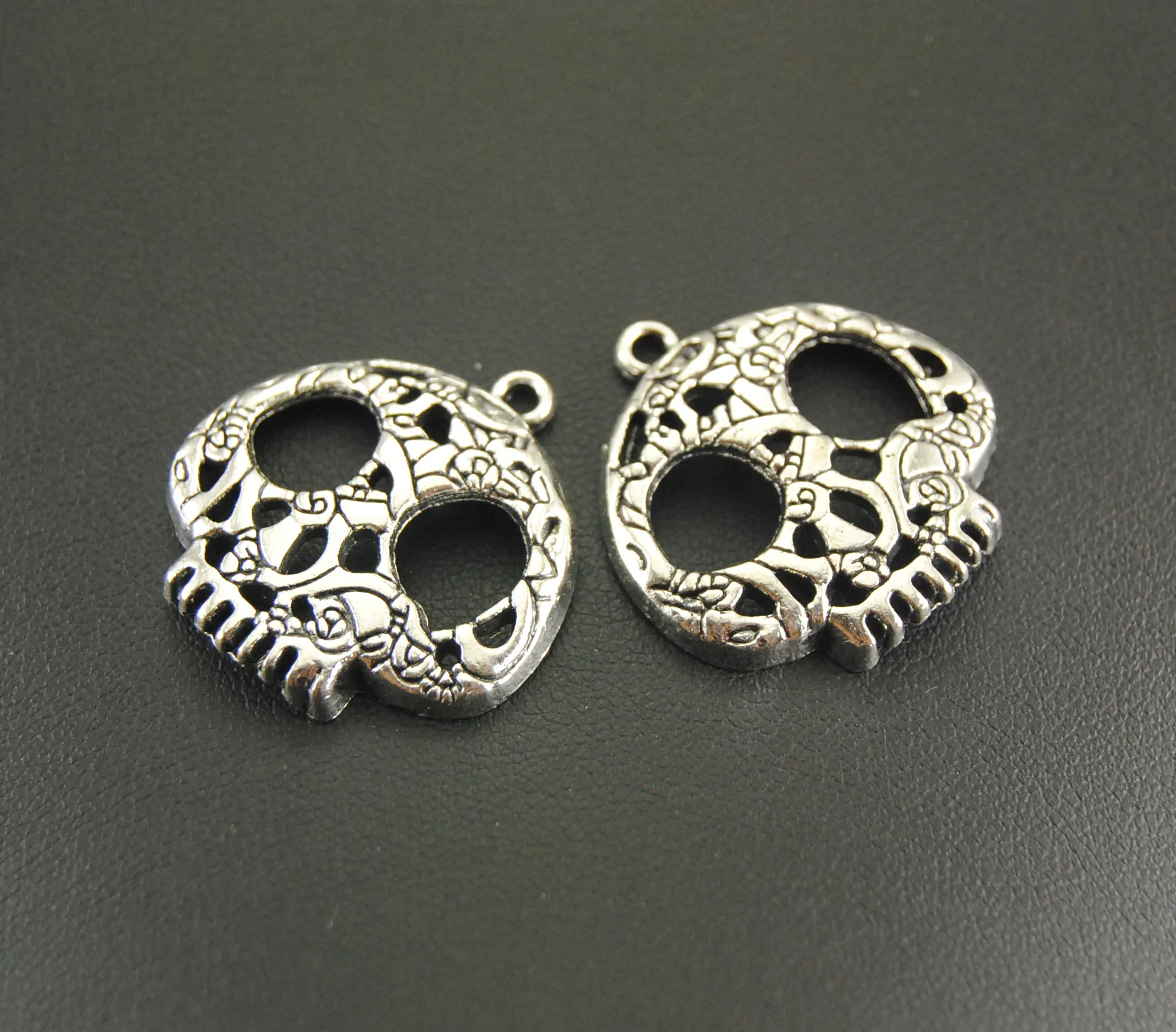 8pcs 27x27mm Silver Color Filigree Sugar Skull Face Charm Jewellery Pendant For Bracelet Necklace A588 | Украшения и аксессуары