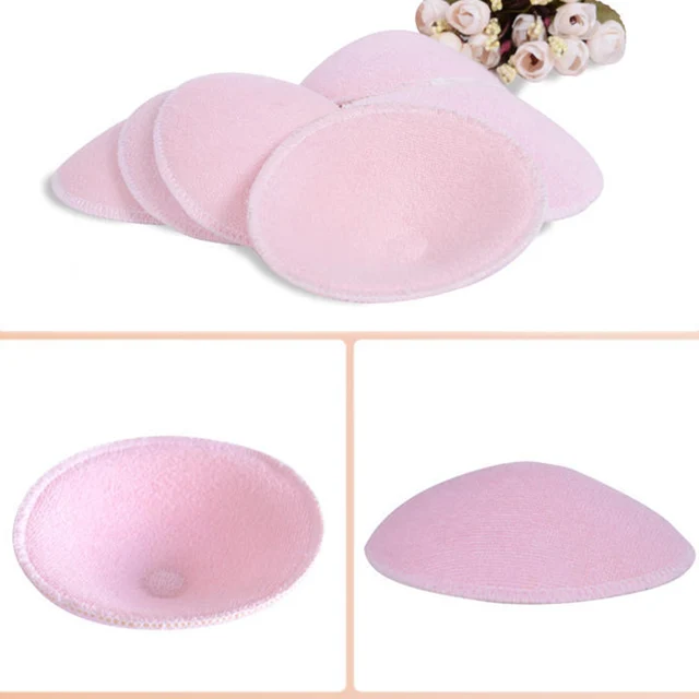 4Pcs Breast Absorbent Pads Feeding Nursing Reusable Soft Cotton Mum Spill Prevention Pads Bra Washable With Breast Milk Bag