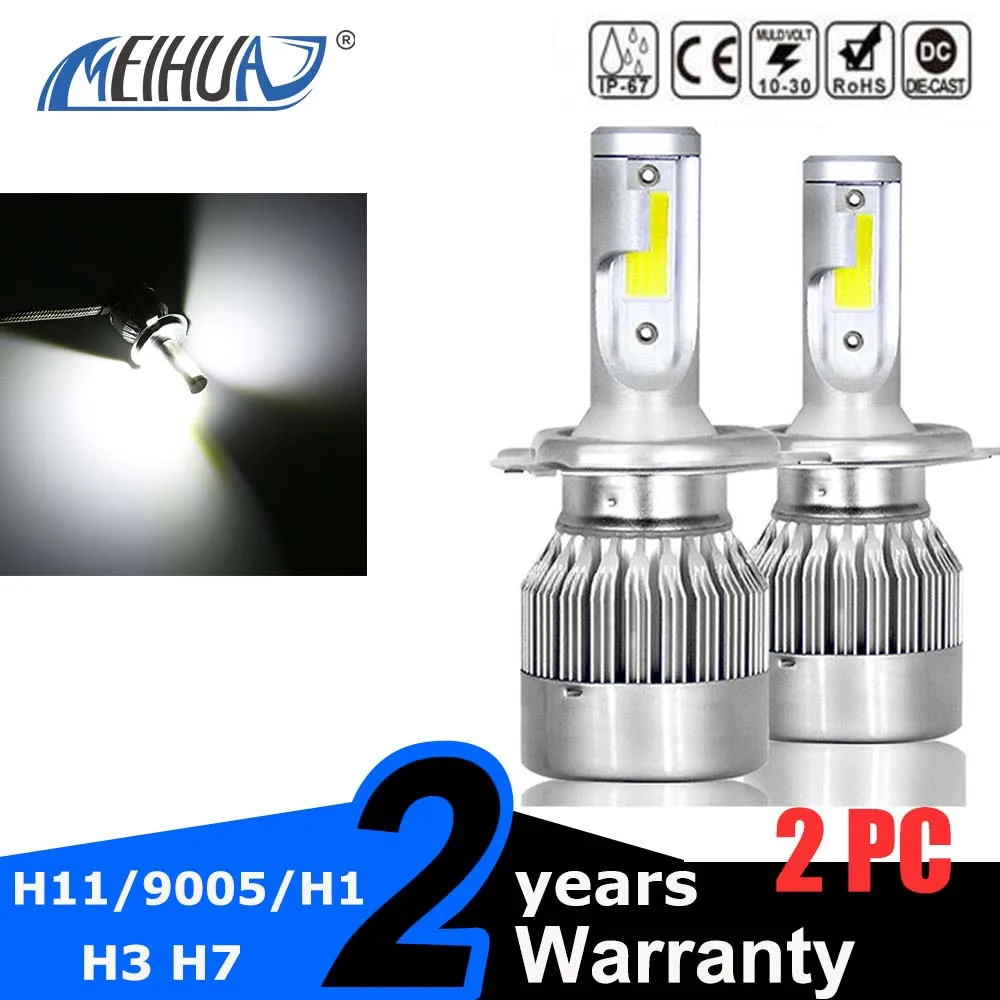 

C6 led Car Headlight Kit H7 LED H4 Bulb HB2 H1 H3 H11 HB3 9005 HB4 9006 72W 8000lm Auto Lamps Fog Lights 12V 24V