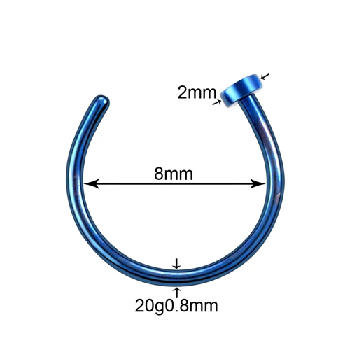 1 шт. G23 титановый пирсинг Nariz 20 г кольцо для носа C клипсой для пирсинга губ Бурун кольцо для носа пирсинг носа шпилька ноздри пирсинг - Окраска металла: T0707