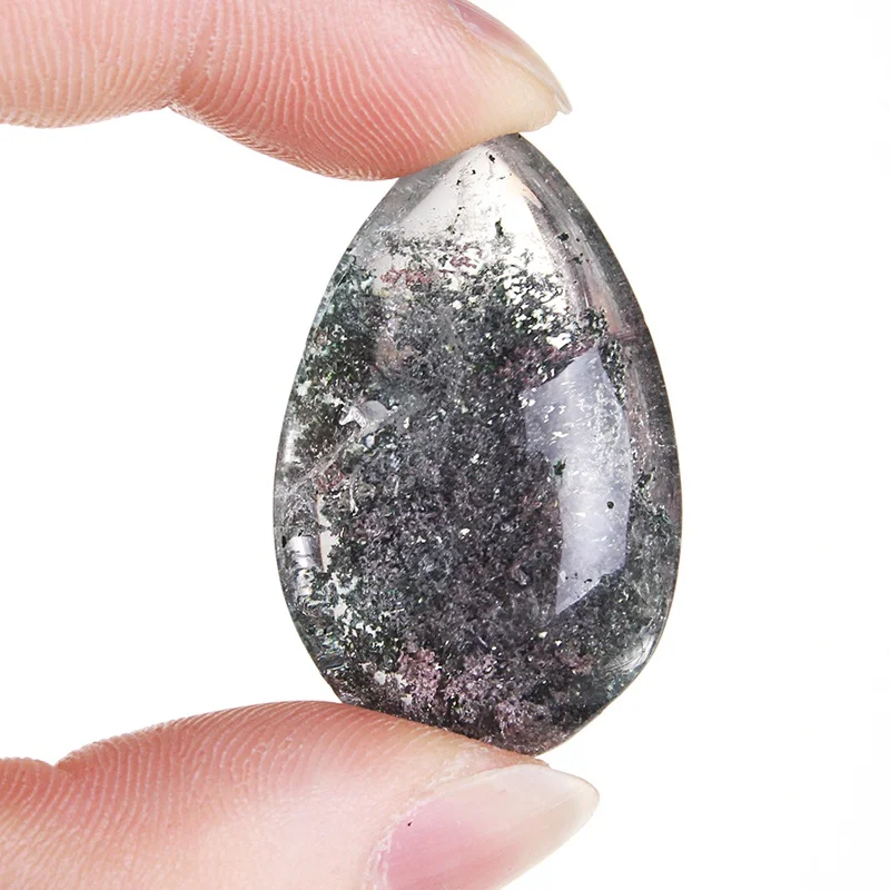 KiWarm Новинка капли воды натуральный кристалл камень Ghost Phantom Quartz с лечебным действием, образцы драгоценных камней кулон DIY ремесла случайный 40 мм