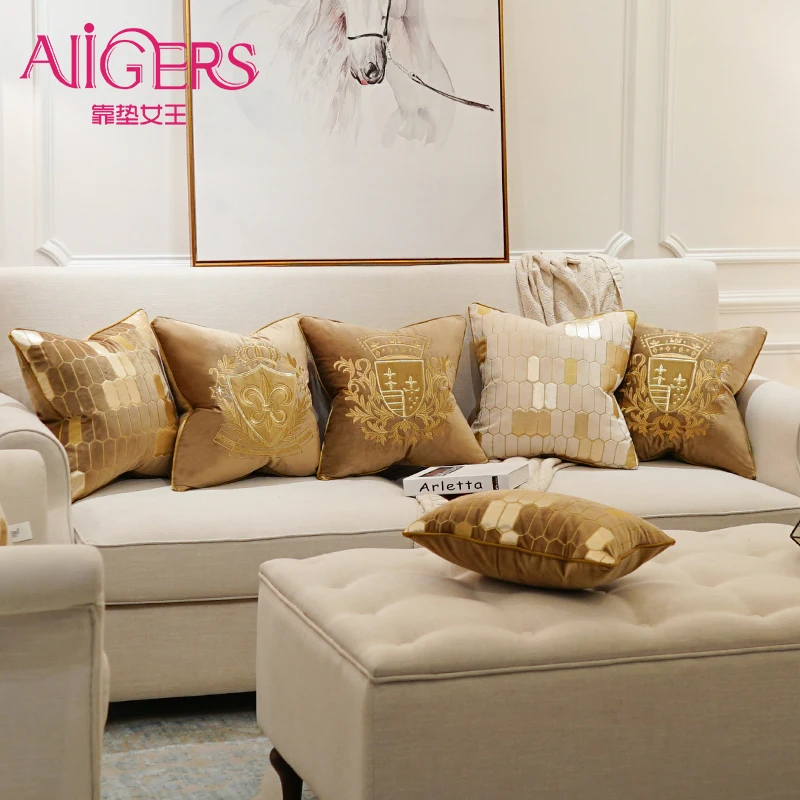 Вельветовый чехол для подушки с вышивкой Avigers, роскошный Европейский чехол для подушки, наволочка с геометрическим рисунком, декоративная подушка для дивана, стула