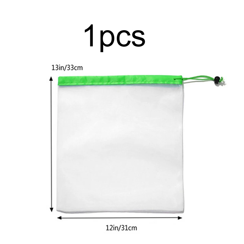 1PCS Mesh Shopping Bag Reusable Washable Eco Grocery Supermarket Fruit Vegetable Toys Sundries Storage Pack Friendly Shopper Bag - Цвет: 2