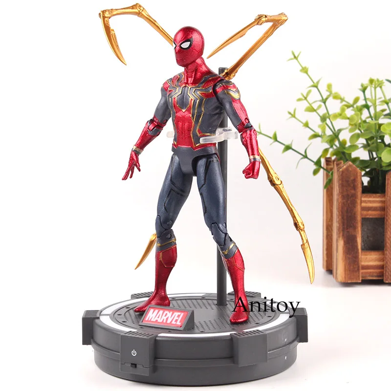 Marvel Toys the Avengers 3 Infinity War Toy Spiderman Iron Spider Action Figure PVC Collection Model Toy with LED Light