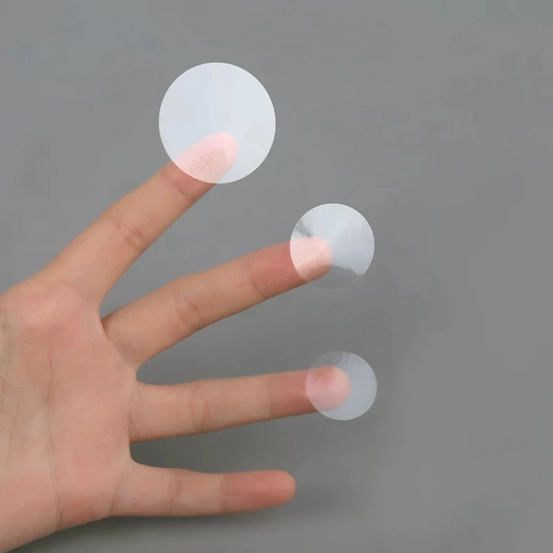 13/19/32/50mm Small Large Diameter Clear Round Stickers Transparent Sticker Round Transparent Labels Circle PVC Sealing Labels