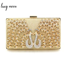 Роскошные вечерние сумки для свадьбы, элегантные, павлин, стразы, клатч, сумки, женские клатчи, кошелек, металлическая цепочка, сумка на плечо, ZD1026