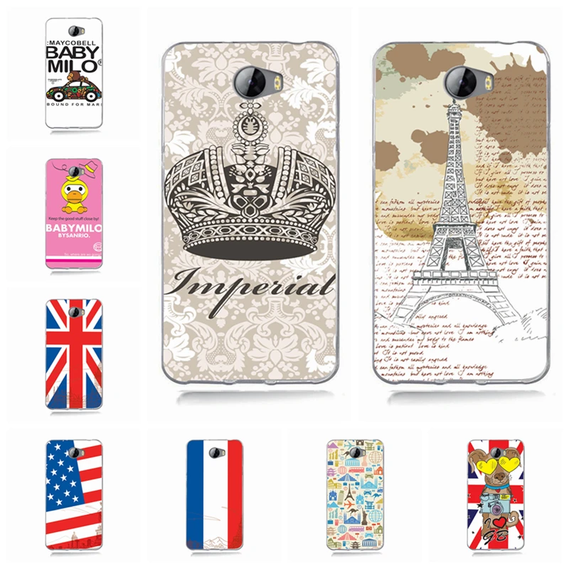 For Huawei P9 Lite/P8 Lite/P10 Lite Y5 ii Y5ii Cover/5A LYO-L21/Y6 II Slim Soft Flower Flag Phone Case A744 |