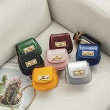 KAFVNIE/Детская сумка через плечо для девочек, сумочка, розовый полукруглый жемчуг, металлическая цепочка, Детская сумка с клапаном, блестящие вечерние детская сумочка