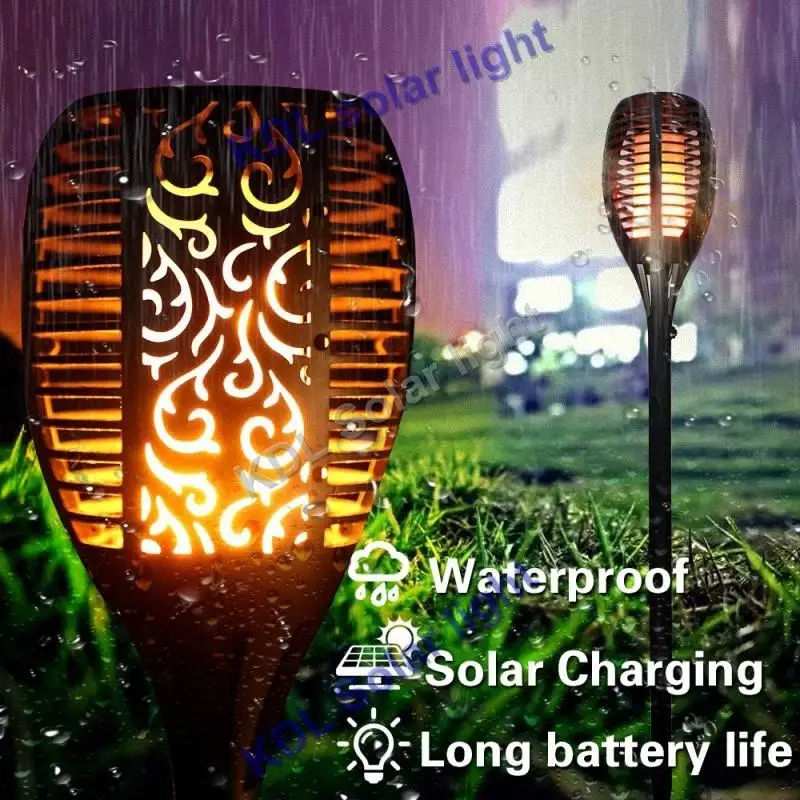 

4pcs/lot update Solar 96LEDs Lawn Dancing flame Torch Lights radar 3 working mode Led Solar Torch Lights Out update to lands