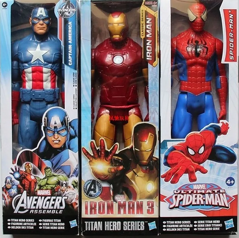 Superhero Spiderman Captain America Avengers Action Figures Kids Toys Assembly 