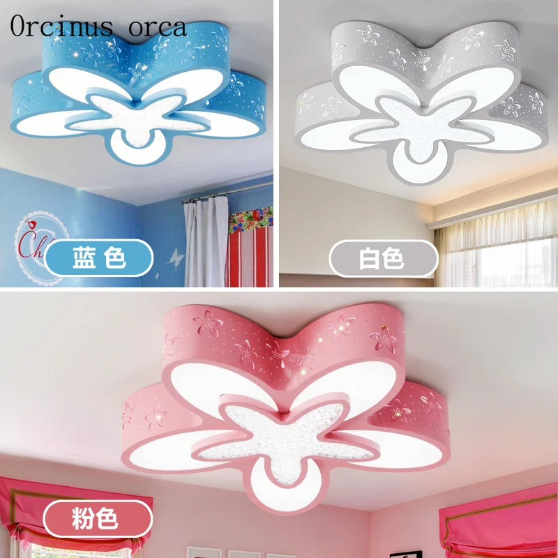 

Cartoon creativity star ceiling lamp Boy Girl Bedroom children room lamp modern personality LED pink ceiling lamp free shipping