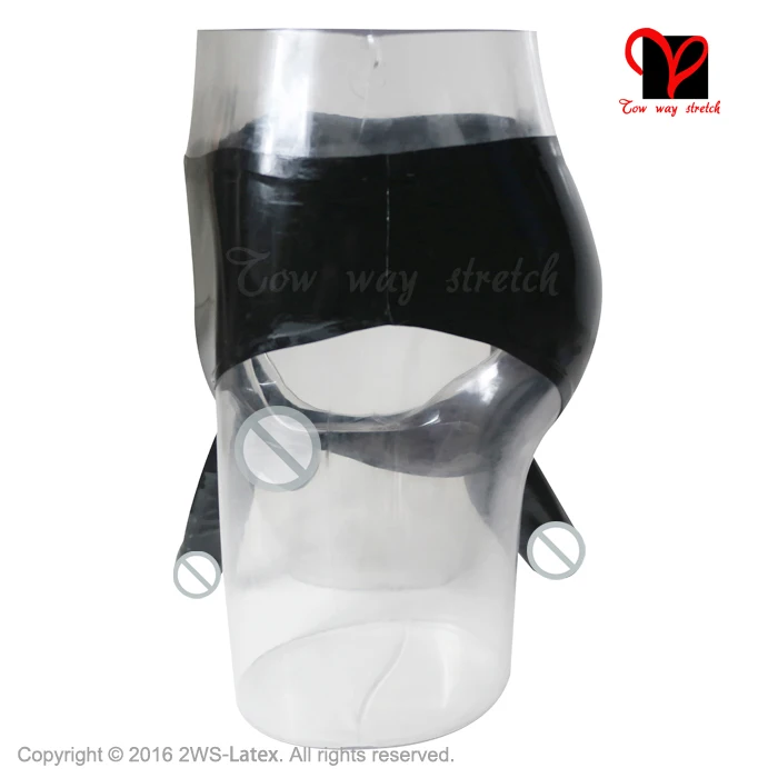 Latex pants Anatomical anal Condom Penis Sheath Low Cut Rubber panties Underwear Underpants plus size KZ-045
