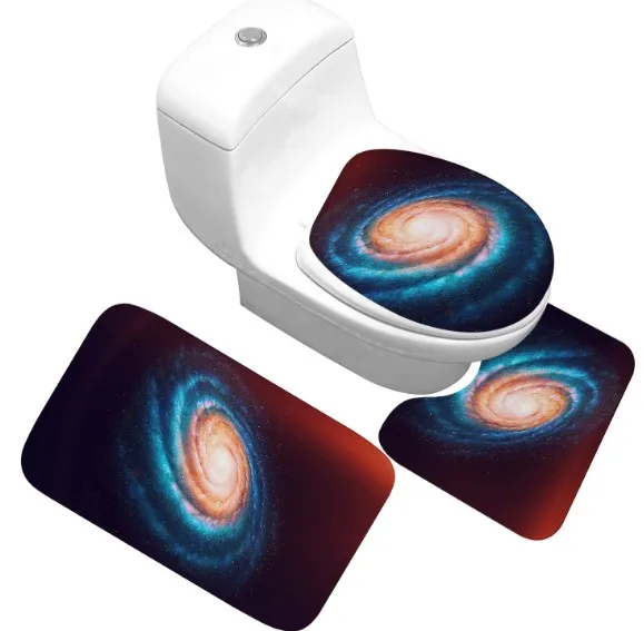 CAMMITEVER 3 шт. Galaxy ванная комната нескользящий коврик крышка коврик для унитаза ванная комната набор детский коврик для туалета для туалетного