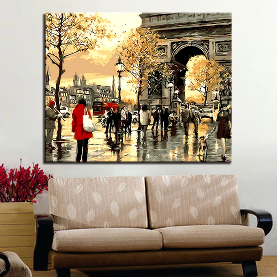 11809-DIY-Oil-Painting-By-Numbers-Kits-Coloring-Home-Decor-Handpainted-Paris-Streets-Sunset-Canvas-Arc-De (1)