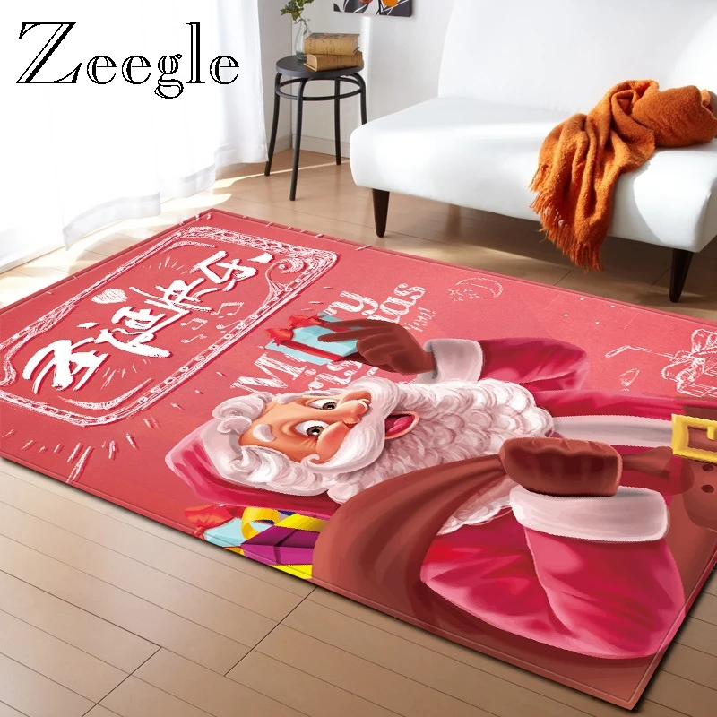 Zeegle Рождественский узор мягкие ковры для гостиной из микрофибры красный большой