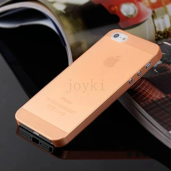Ультратонкий Прозрачный чехол для Apple iPhone 5 5S чехол для iPhone 7 8 plus 5 s SE 5 4 4S 5C 6 6S 6 plus X Xs Max Xr прозрачный чехол - Цвет: Оранжевый