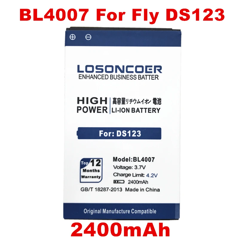 LOSONCOER 2400 мАч для BL4007 Fly DS123 телефона аккумуляторная BL 4007 Bateria бесплатная доставка |