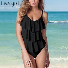Liva/цельный костюм с оборками для девочек, новинка, пуш-ап, мягкий бразильский купальник, популярный комплект, пляжный Монокини, купальный костюм, бикини
