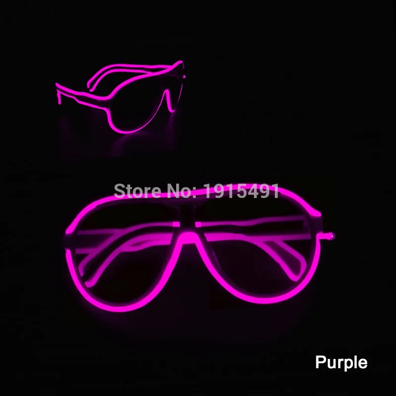 Дизайн прекрасный красочный модный светодиодный неоновые солнцезащитные очки праздничное освещение подходит для детей день рождения декоративные питание от AA - Испускаемый цвет: Purple