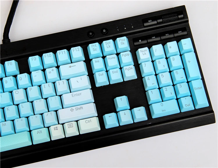 PBT Dip-dye двухцветные полупрозрачные колпачки для механической клавиатуры для Corsair K65 K70 logitech G710+ OEM высота