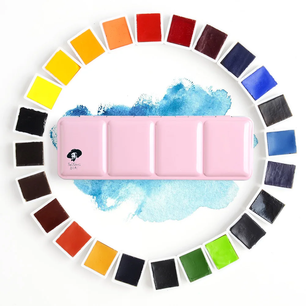 Skup 12 24 48 kolory Paul Rubens artysta akwarele stałe ciasta wykonane z gumy arabskiej, OX Gall wysoka odporność na światło i przezroczystość