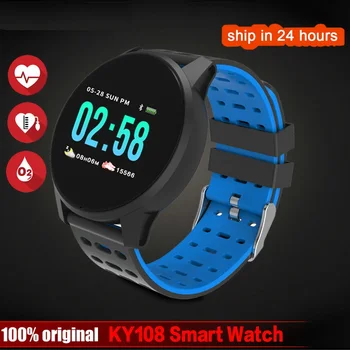 

Surplus Wind KY108 Color Round Screen Smart Watch Heart Rate Blood Pressure Sport Watch Bluetooth Fitness Tracker with Cellphone