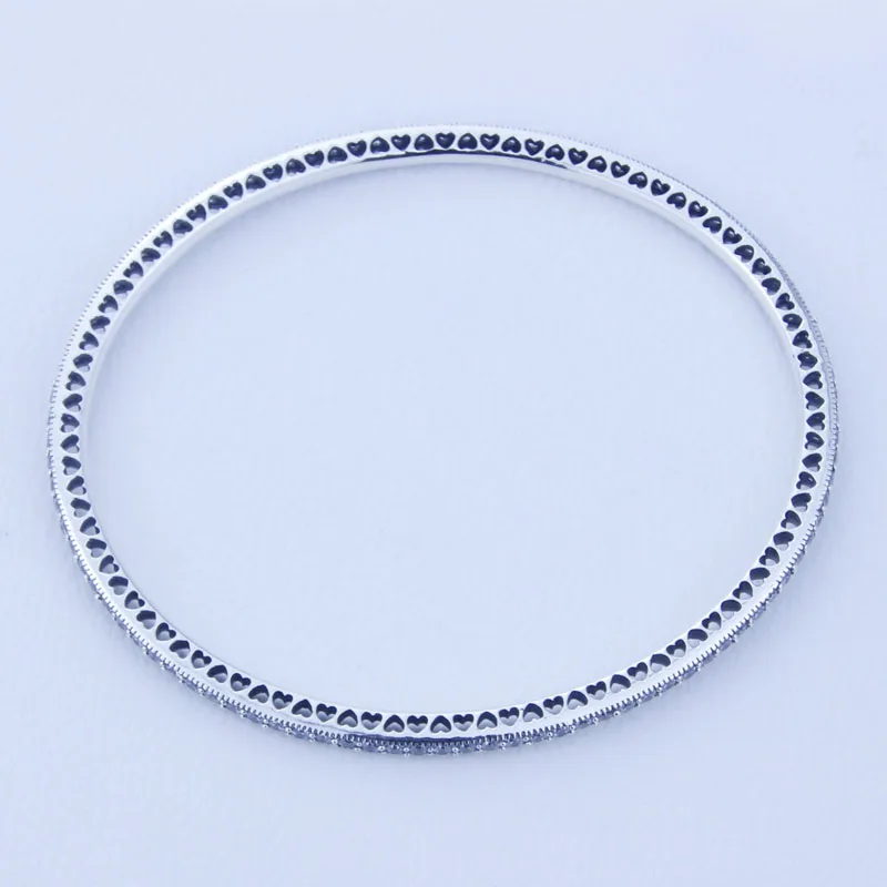 

Silver Twinking Forever with Clear Cz Bangle Original 925 Sterling Silver Fine Jewelry For Women Jewelry DIY Making
