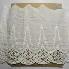 Embroidered lace Cotton fabric Embroidery cotton Lace White color 20cm wide Sewing lace for Skirt 1yard цена Embroidered lace Cotton fabric Embroidery cotton Lace White color 20cm wide Sewing lace for Skirt 1yard цены онлайн