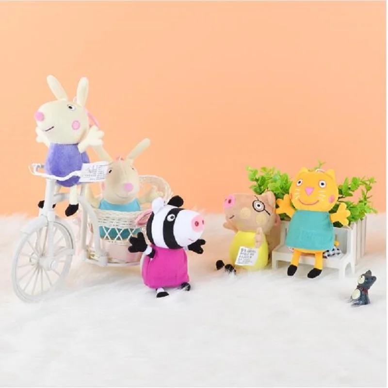 19 см 8 шт./компл. Peppa Свинья Джордж игрушечные животные Мультяшные плюшевые игрушки друг свинья вечерние куклы для девочек подарок на день рождения