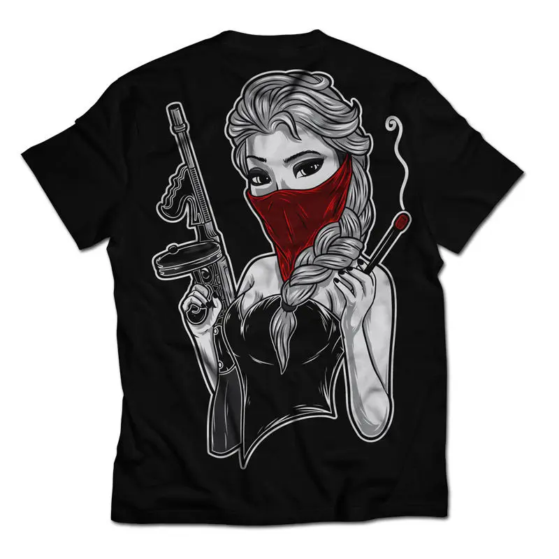 

COLD GANGSTER snow PRINCESS machine gun killing mafia mens t-shirt tee 100% Cotton Short Sleeve O-Neck Tops Tee Shirts 2018s-3xl