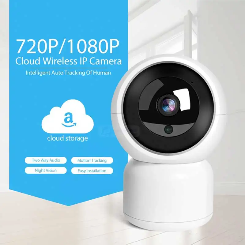

Mini Smart Home IP Camera HD 2.0MP Security CCTV Wifi Cam Two Way Voice 360° View Intelligent Alarm Night Vision Cloud Storage
