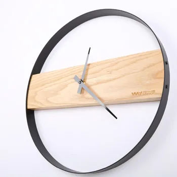 

Free shipping 16 Inch Nordic Creative Wooden Wall Clock Bedroom Livingroom Ultra-quiet Minimalist Wall Clock Home Decorate