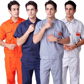 

(10 set-Shirt&Pant) mechanic overalls factory worker uniform Big tooling male Worker Short Sleeve Uniform