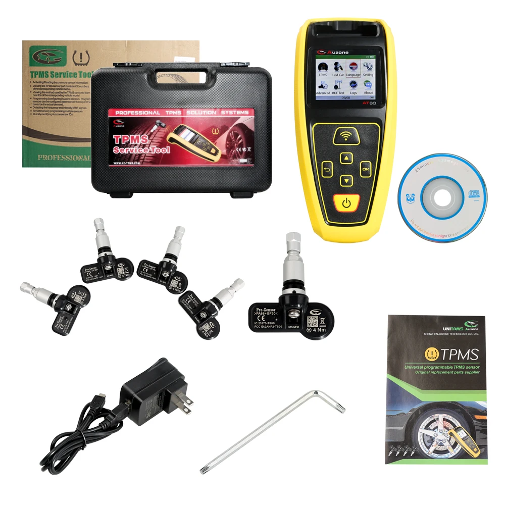 AUZONE AT60 TPMS диагностический Сервис Инструмент с Pro-sensor 4 шт