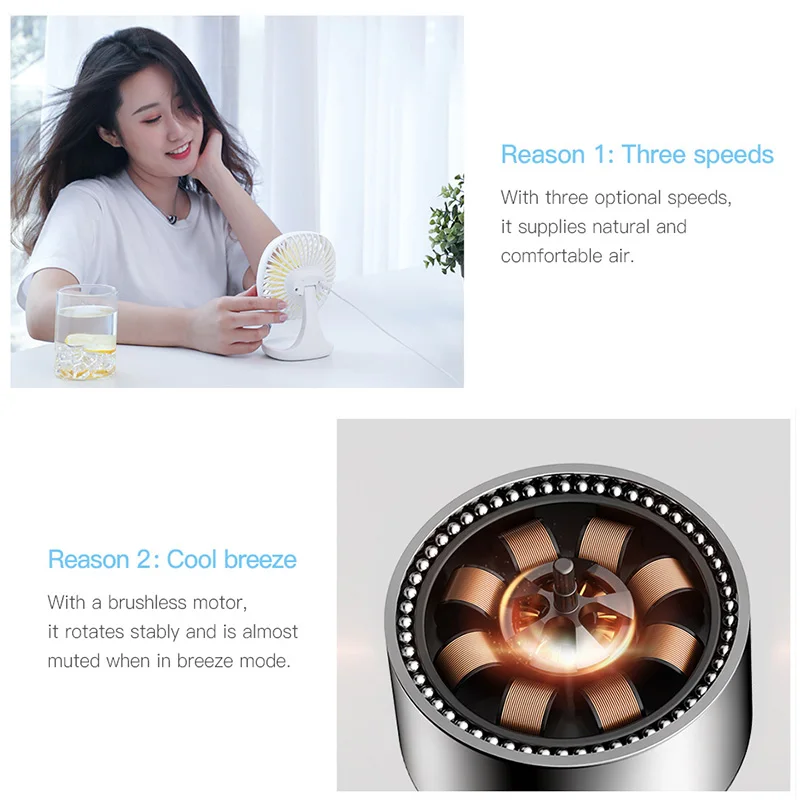 Baseus Portable USB Fan Summer Cooler Cooling Mini Fan For Office Student 3 Speed Adjustable Desktop 1 Baseus Portable USB Fan Summer Cooler Cooling Mini Fan For Office Student 3 Speed Adjustable Desktop 2
