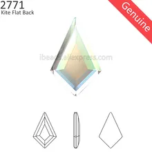 2 шт.) оригинальные стразы Swarovski 2771 Kite с плоской задней поверхностью, Стразы без горячей фиксации для дизайна ногтей