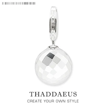 

Fashion European 925 Sterling Silver Crystal Ball Pendant Charm Fit Charm Bracelet Bag Necklacet Trendy Gift For Europe Women