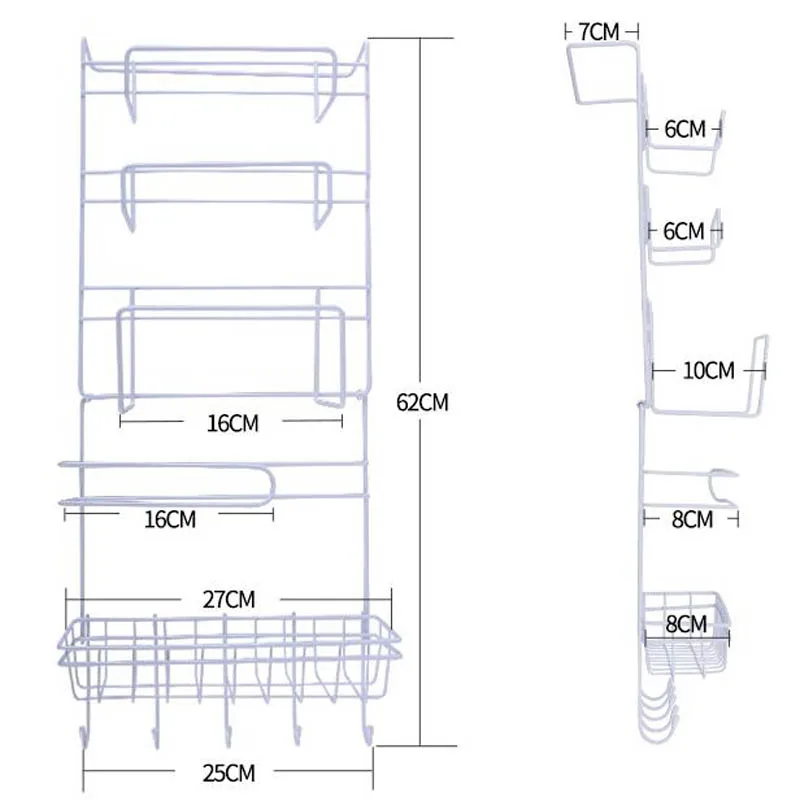 Кухонная вешалка для хранения, железная полка для холодильника, многослойный шкаф, держатели для хранения