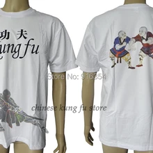 Популярное тяжелое хлопковое Шаолиньское Кунг-фу футболки ушу Боевые искусства одежда
