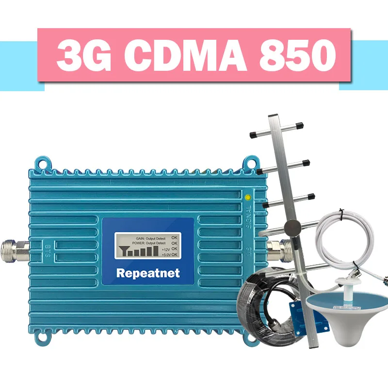 

Walokcon LCD Display CDMA 850 Signal Repeater 3G UMTS Mobile Phone Signal Booster Band 5 70dB Gain Cellphone 3G CDMA Amplifier